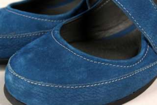 Comfortable Flat Blue Nurture Mary Jane Leather Shoes 9M EXC  