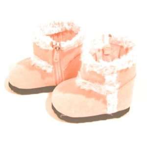  American Girl Doll Clothes Pink Sherpa Boots: Toys & Games