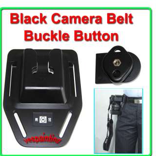 Black Hard Plastic DC Camera Belt Buckle Button Mount  