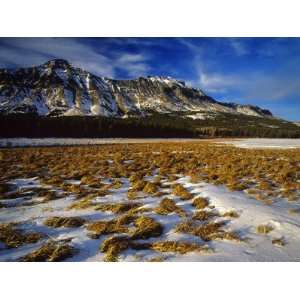 Bears Lake at Marias Pass in Winter in Glacier National Park, Montana 