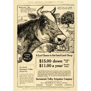   Ad Sacramento Valley Irrigation Farming Land Cows   Original Print Ad