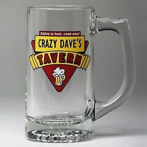  Personalized Red Tavern Beer Mugs (Set of 4): Kitchen 
