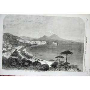  View Bay Naples Posilipo Beach Sea Town 1856 Itlay Art 