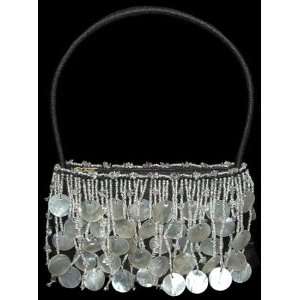  Womens White Sea Shell Evening Purse Handbag