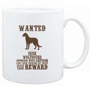  Mug White  Wanted Irish Wolfhound   $1000 Cash Reward 