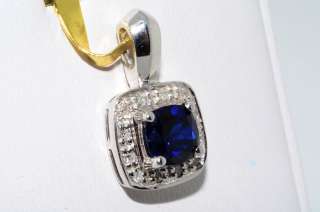 12CT BLUE SAPPHIRE & DIAMOND CLUSTER PENDANT!!  