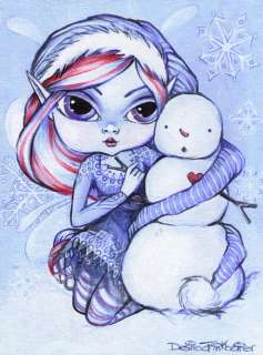 fantasy winter fairy painting JACKIE FROST Fink Art  