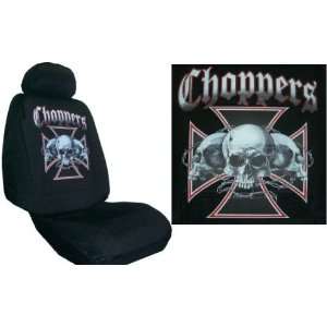  Car Truck SUV Choppers Skull Barbed Wire Print Seat Covers 