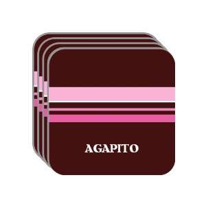 Personal Name Gift   AGAPITO Set of 4 Mini Mousepad Coasters (pink 