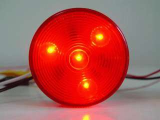 Round LED RED motorcycle truck trailer light 4pc  