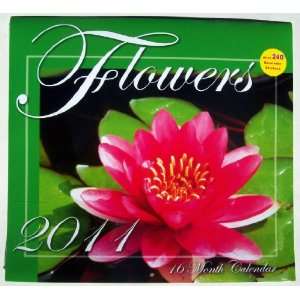    2011 Flowers Wall Calendar White Rose Sunflower: Office Products