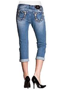 NWT Miss Me Capris Jeans Pants Womens JB5446P Medium Blue Size 27 