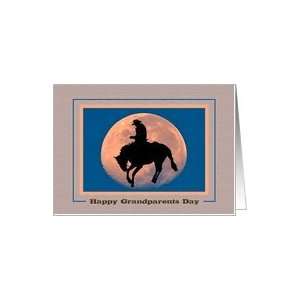  Happy Grandparents Day, Bucking Horse in the moon Card 
