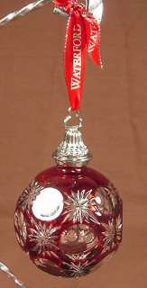 2011 Waterford Cased RUBY Ball Ornament NIB  