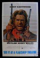 OUTLAW JOSEY WALES * 1SH ADV WILDING ORIG MOVIE POSTER  