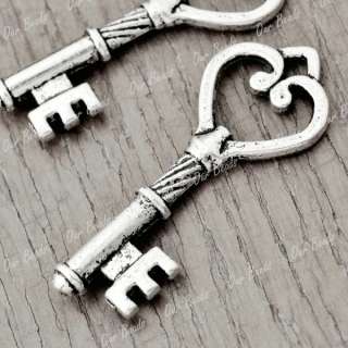20pcs Tibet Style Tibetan Silve Key Charms Pendants Drops Findings 