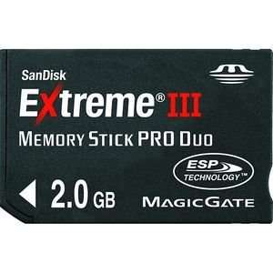  SanDisk 2 GB MemoryStick Pro Duo Extreme III SDMSPDX3 2048 