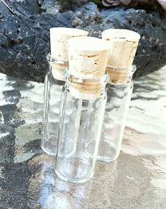 10 Glass Vial Bottle Jar Stopper Cork spice bead party favor 1.9 7 