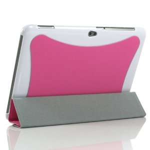  Magenta / Plastic and PU Leather Stand Case Cover for 