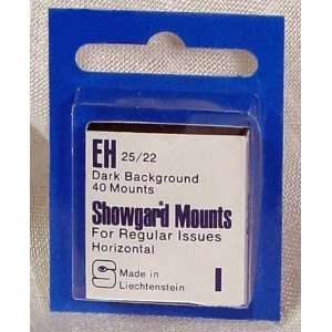  Showgard Pre Cut Black Stamp Mounts Size EH25/22 