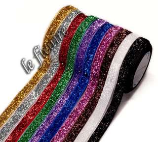 10mm Glitter Glimmer Sparkle Ribbon Sewing Headband Hats Trims x 