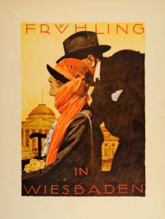   Ludwig Hohlwein Fruhling in Wiesbaden Poster RARE   ORIGINAL  