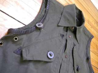 DSQUARED² RUNWAY MOUNTAINER GREEN BROWN LEATHER SHIRT 50  