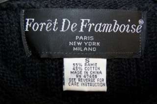 FORET DE FRAMBOISE Paris New York Milano Dark Blue Heavy Knit SWEATER 