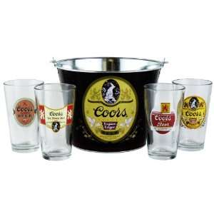  Coors Retro Pint Glasses and Beer Bucket Set  Coors Retro 