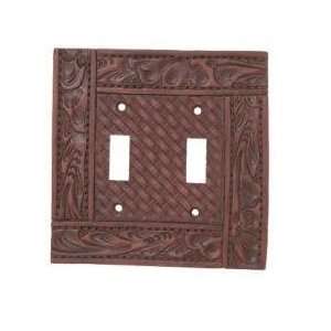 Western LEATHER Belt Double SWITCHPLATE COVER