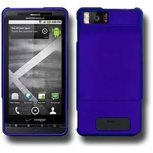 New Amzer Rubberized Blue Snap On Case For Verizon Motorola Droid X 