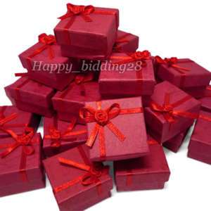24 Wholesale Lots Red Paper Ring Earring Gift Box Case  