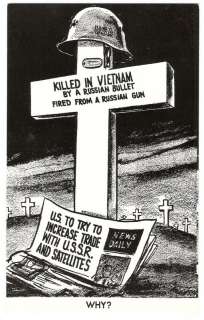 1966 VIETNAM WAR Political Cartoon POSTCARD Anti Russia  