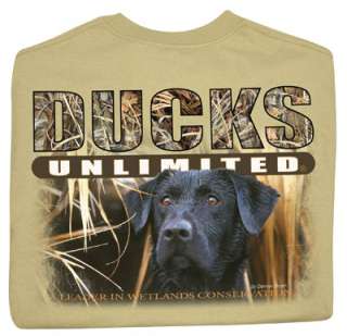 Ducks Unlimited Long Sleeve Crewneck T Shirt Wetland Lab Hunting Dog 