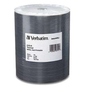 VERBATIM 97015 DVD R 4.7G 16X Wht Thermal Hub Printable  