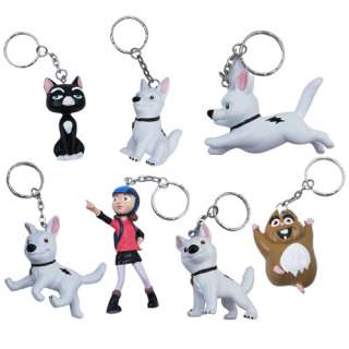 Cute ! 7x Disney Bolt Dog Rhino figures Key Chain Set  