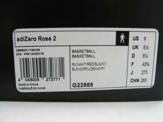 DS ADIDAS adiZero 2 ROSE BULLS WHITE SZ 10.5 Basketball 1.5  