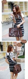 Women Faux Leather Handbag Shoulders Bag Tote Larger Free Shipping 