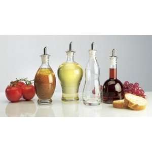 Round Glass Oil Storage Bottle Pour Spout Dispenser:  
