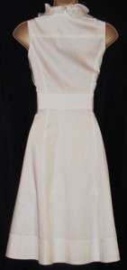 White House Black Market White Ruffle Collar Dress 10 NWT 570018045 