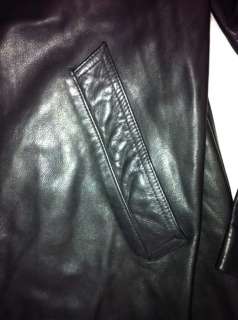 Black Leather coat Jacket for Women Size Medium M Banana Republic MSRP 