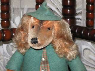 Steiff Waldili Hunter Dog Doll 8326,70 Button Tag Super Condition 