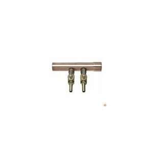  Swedged Copper Manifold, Closed Ends, 2 Branch, With Mini 