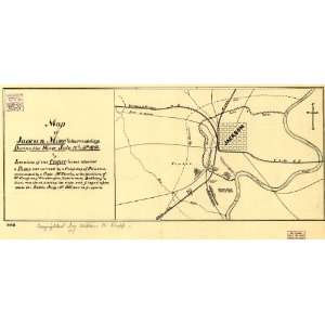  Civil War Map Map of Jackson, Miss and surroundings 