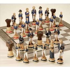   of Trafalgar Hand Decorated Crushed Stone Chess Pieces: Toys & Games