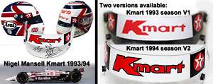 Nigel Mansell Kmart Racing F1 Helmet Visor Sticker 9394  