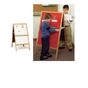   Porcelain Markerboard Red Flannel Board, Teachers Helper Easel   White