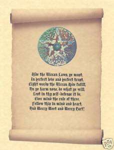 Book of Shadows Front Page Wiccan Rede Pentagram poster  