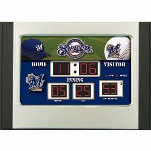  Milwaukee Brewers Alarm Clock Desk Scoreboard Sports 