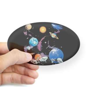  Sticker Clear (Oval) Solar System And Asteroids 